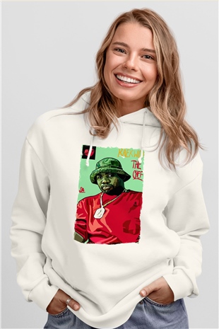 Raekwon Beyaz Unisex Kapüşonlu Sweatshirt