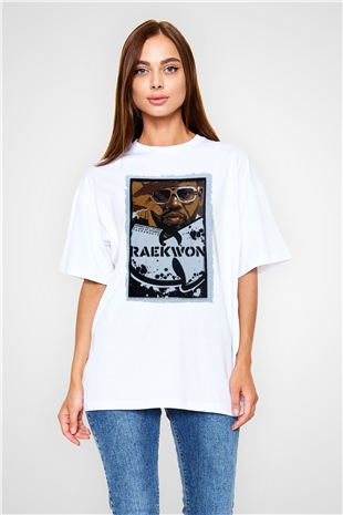 Raekwon Beyaz Unisex Tişört T-Shirt - TişörtFabrikası