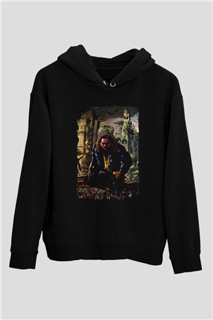 Raekwon Siyah Unisex Kapüşonlu Sweatshirt
