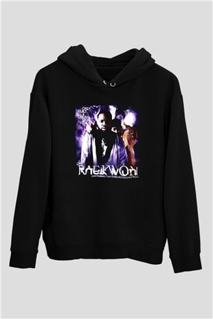 Raekwon Siyah Unisex Kapüşonlu Sweatshirt