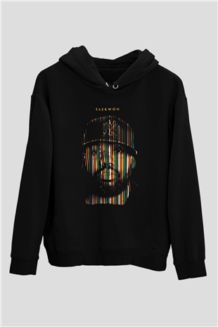 Raekwon Siyah Unisex Kapüşonlu Sweatshirt