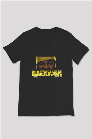 Raekwon Siyah Unisex V Yaka Tişört