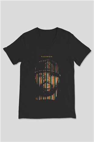 Raekwon Siyah Unisex V Yaka Tişört