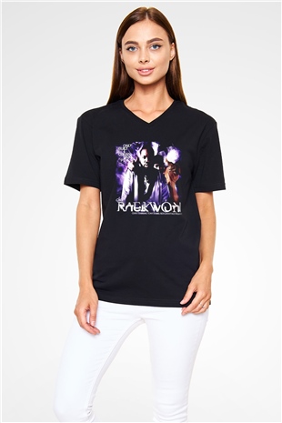 Raekwon Siyah Unisex V Yaka Tişört