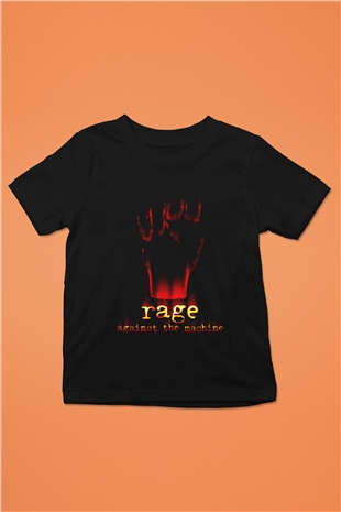 Rage Against the Machine Baskılı Siyah Unisex Çocuk Tişört