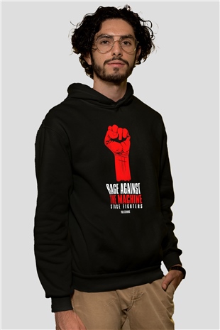 Rage Against the Machine Siyah Unisex Hoodie