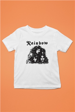 Rainbow Baskılı Beyaz Unisex Çocuk Tişört