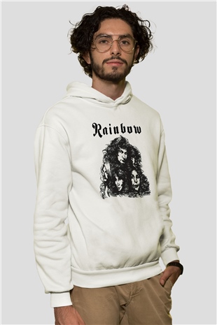 Rainbow Beyaz Unisex Kapşonlu Sweatshirt