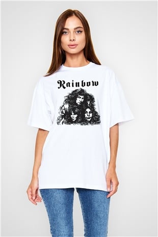 Rainbow Beyaz Unisex Oversize Tişört T-Shirt