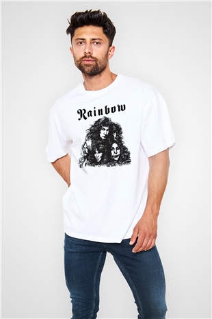 Rainbow Beyaz Unisex Oversize Tişört T-Shirt
