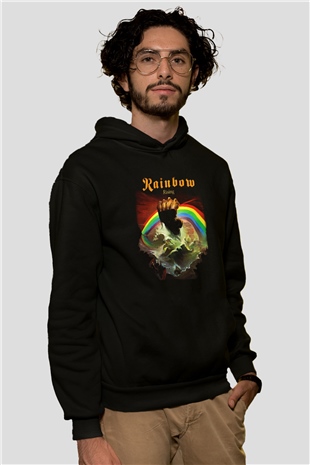 Rainbow Siyah Unisex Hoodie