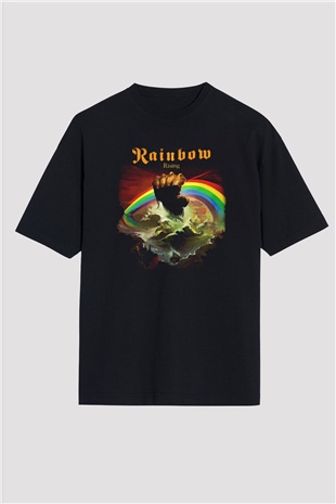 Rainbow Siyah Unisex Oversize Tişört T-Shirt
