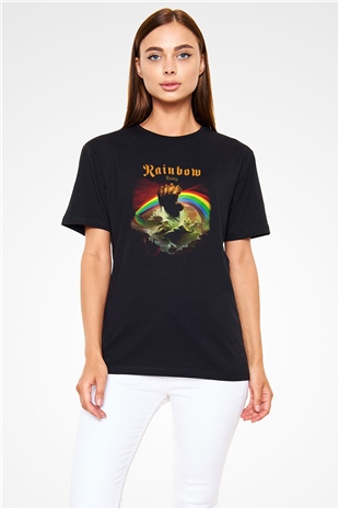Rainbow Siyah Unisex Tişört T-Shirt - TişörtFabrikası