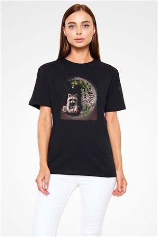 Rakun Siyah Unisex Tişört T-Shirt - TişörtFabrikası