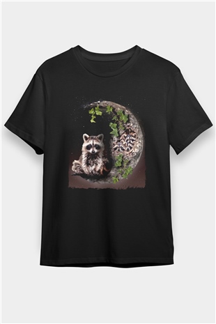 Rakun Siyah Unisex Tişört T-Shirt - TişörtFabrikası