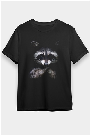 Rakun Siyah Unisex Tişört T-Shirt - TişörtFabrikası