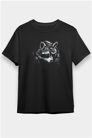 Rakun Siyah Unisex Tişört T-Shirt - TişörtFabrikası
