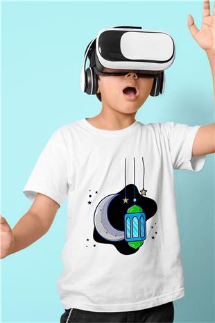 Ramazan Bayramı Baskılı Beyaz Unisex Beyaz Çocuk Tişört - Tshirt
