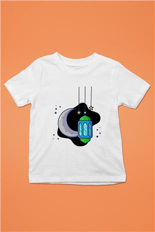 Ramazan Bayramı Baskılı Beyaz Unisex Beyaz Çocuk Tişört - Tshirt