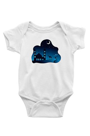 Ramazan Bayramı Baskılı Beyaz Unisex Bebek Body - Zıbın