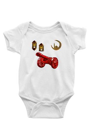 Ramazan Bayramı Baskılı Beyaz Unisex Bebek Body - Zıbın