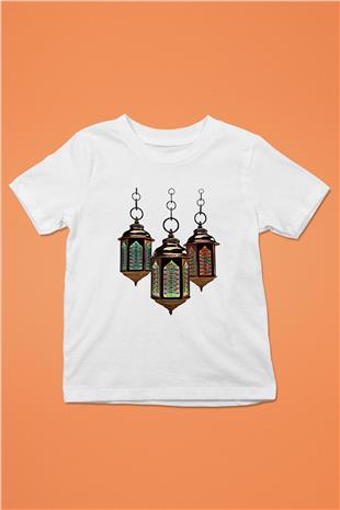 Ramazan Bayramı Baskılı Beyaz Unisex Beyaz Çocuk Tişört - Tshirt