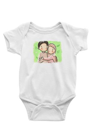 Ramazan Bayramı Baskılı Beyaz Unisex Bebek Body - Zıbın