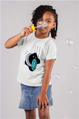Ramazan Bayramı Baskılı Beyaz Unisex Beyaz Çocuk Tişört - Tshirt