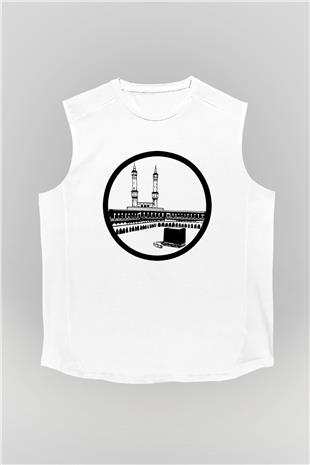 Ramazan Bayramı Baskılı Beyaz Unisex Kolsuz Tişört - Tshirt