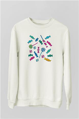 Ramazan Bayramı Baskılı Beyaz Unisex Sweatshirt