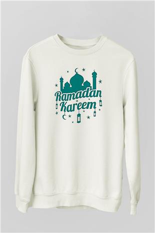 Ramazan Bayramı Baskılı Beyaz Unisex Sweatshirt