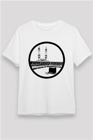 Ramazan Bayramı Baskılı Unisex Beyaz Tişört - Tshirt