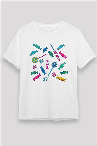 Ramazan Bayramı Baskılı Unisex Beyaz Tişört - Tshirt