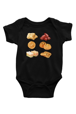 Ramazan Bayramı Baskılı Unisex Siyah Bebek Body - Zıbın