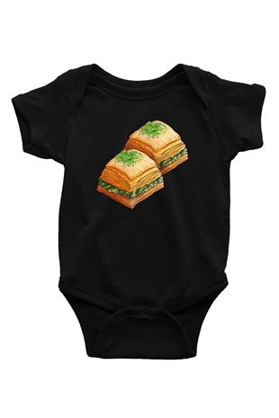 Ramazan Bayramı Baskılı Unisex Siyah Bebek Body - Zıbın