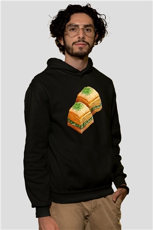 Ramazan Bayramı Baskılı Unisex Siyah Hoodie