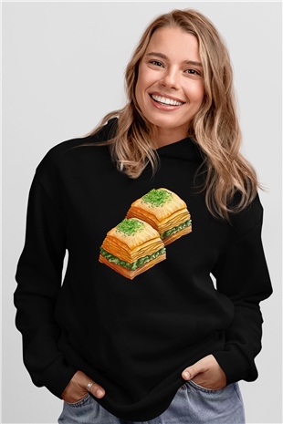 Ramazan Bayramı Baskılı Unisex Siyah Hoodie