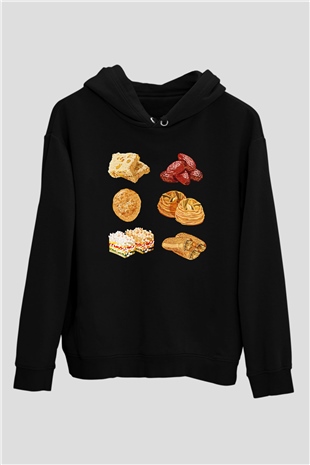 Ramazan Bayramı Baskılı Unisex Siyah Hoodie