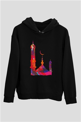 Ramazan Bayramı Baskılı Unisex Siyah Hoodie