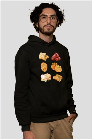 Ramazan Bayramı Baskılı Unisex Siyah Hoodie