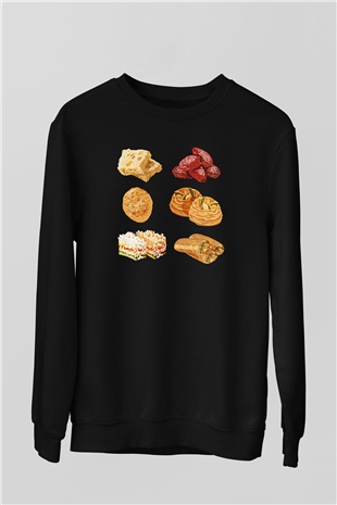 Ramazan Bayramı Baskılı Unisex Siyah Sweatshirt