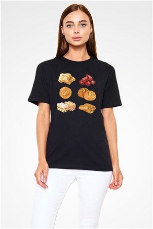 Ramazan Bayramı Baskılı Unisex Siyah Tişört - Tshirt