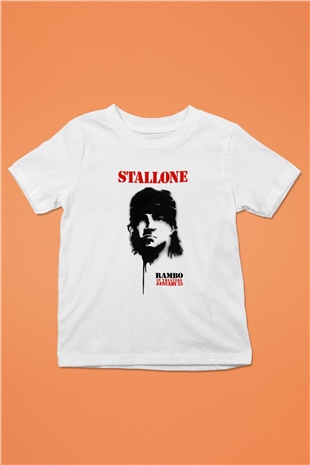 Rambo Baskılı Beyaz Unisex Çocuk Tişört
