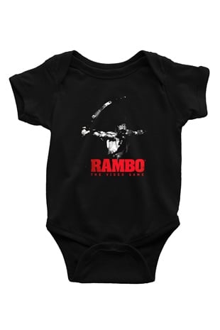 Rambo Baskılı Siyah Bebek Body - Zıbın