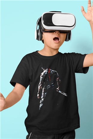 Rambo Baskılı Siyah Unisex Çocuk Tişört