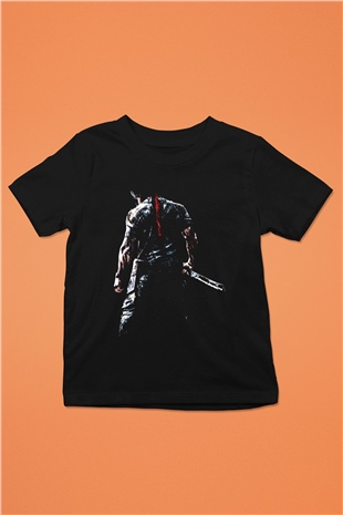 Rambo Baskılı Siyah Unisex Çocuk Tişört