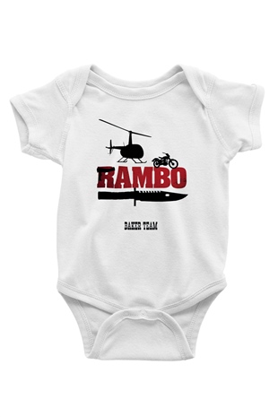 Rambo Beyaz Bebek Body - Zıbın