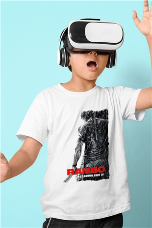 Rambo Beyaz Unisex Çocuk Tişört