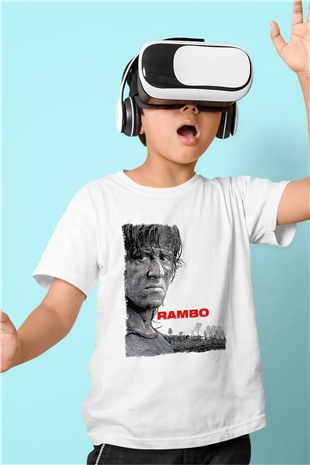 Rambo Beyaz Unisex Çocuk Tişört
