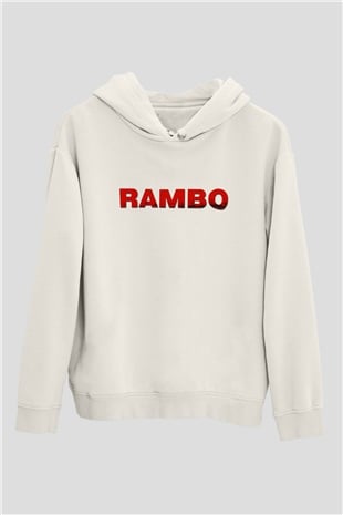 Rambo Beyaz Unisex Hoodie